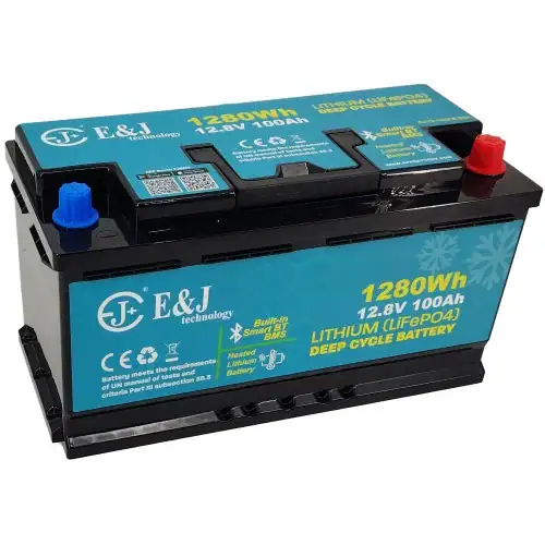 E&J LiFePo4 akku 12,8 V 100 Ah Lämmitys – Bluetooth